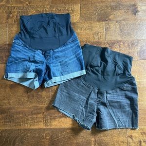 Isabel Maternity denim shorts set of two- sz 4